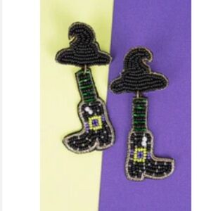 Halloween Witch Beaded Earrings